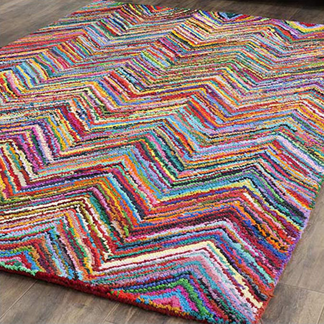 Tapis multicolore touffeté à la main Barnes, Rond 4 pi