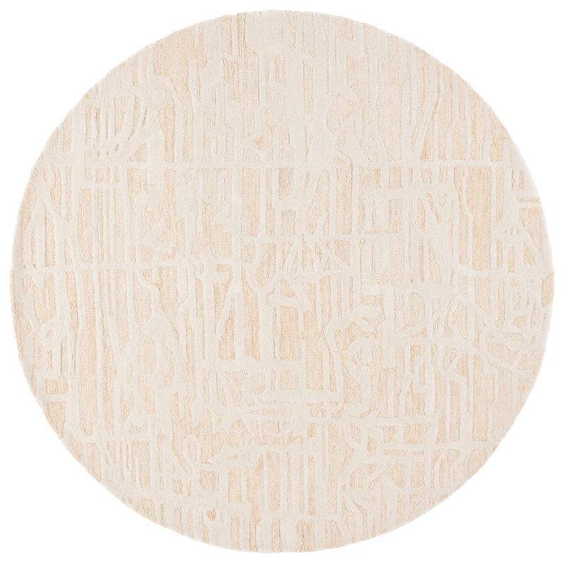 Monagra Ebony Hand Tufted Wool Pile Solid Color Rug, Round 6'