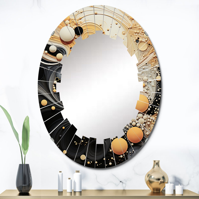 Drover - Miroir mural moderne ovale, 36 po x 24 po