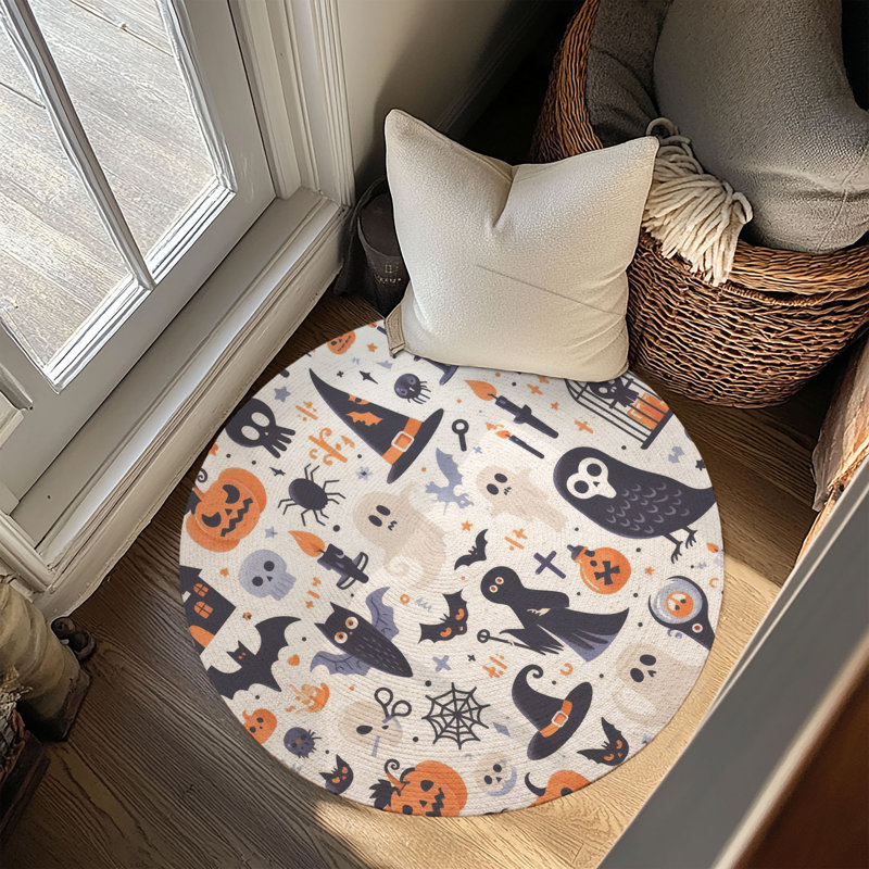 Tapis tressé Night of Haunts, Rond 5 pi