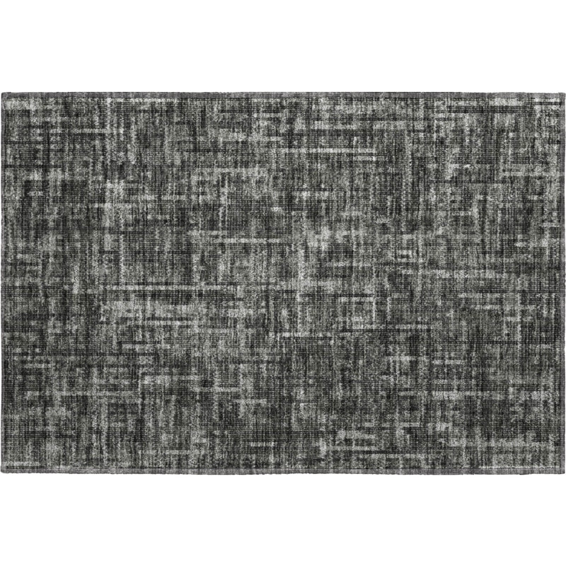 Premium Machine Washable Mayfield AMF2130 Striped Rug, 1'8" x 2'6", Charcoal