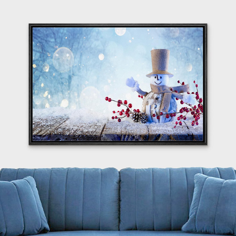 Célébration de Noël, impression, H 16 po x l 24 po, Cadre flottant noir