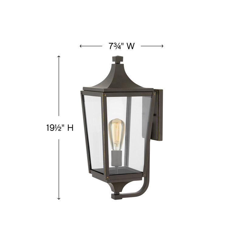 Jaymes Outdoor Wall Lantern, 15.75'' H X 6.5'' W X 8'' D