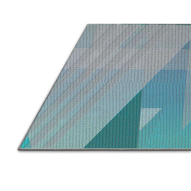 Tapis vert/blanc bleu turquoise à motifs Jeffcoat, Rectangle 5 pi x 7 pi