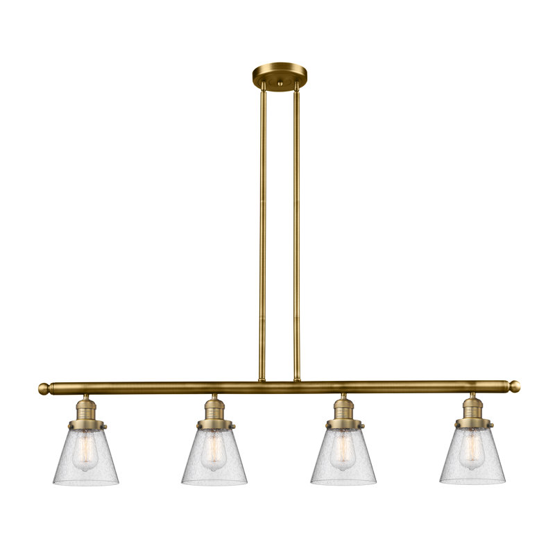 Luminaire suspendu à 4 lumières pour îlot de cuisine, Laiton brossé