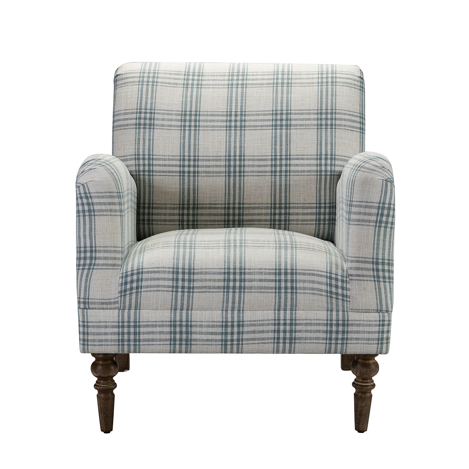 Arching Upholstered Armchair, Blue 100% Polyester