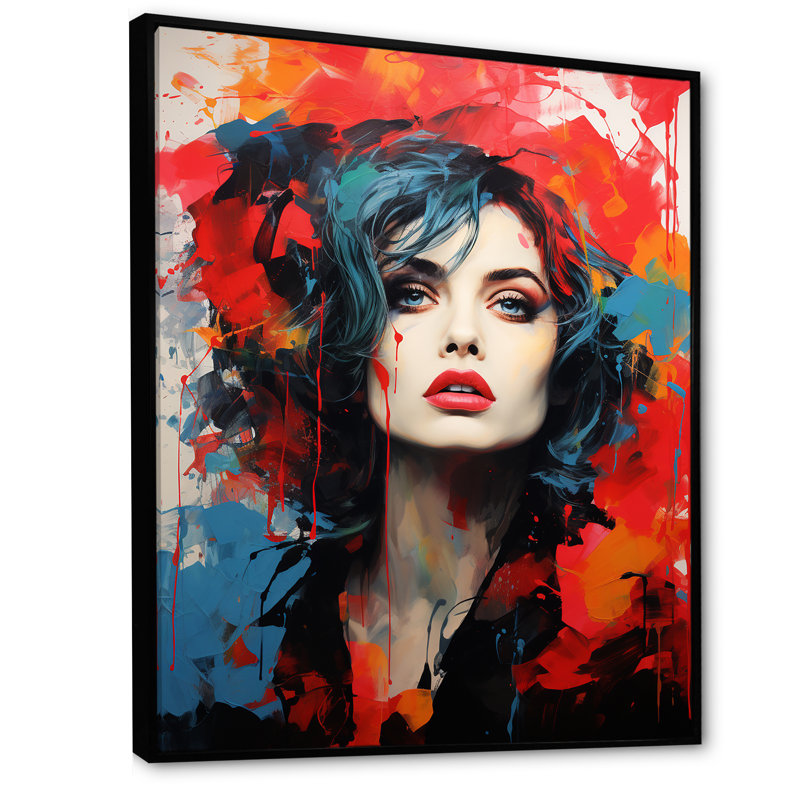 " Crimson Carter II ", 32" H x 24" W x 1" D, Black Floater Framed