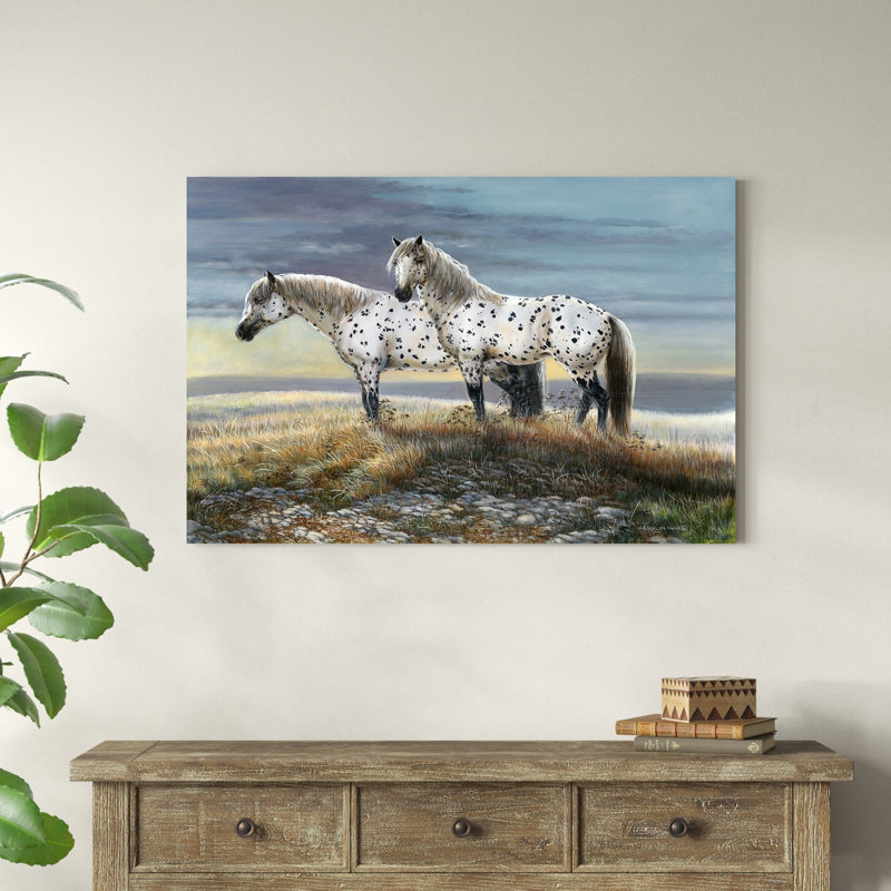 " Appaloosa Sundown " Painting Print, 32" H x 48" W x 1.25" D