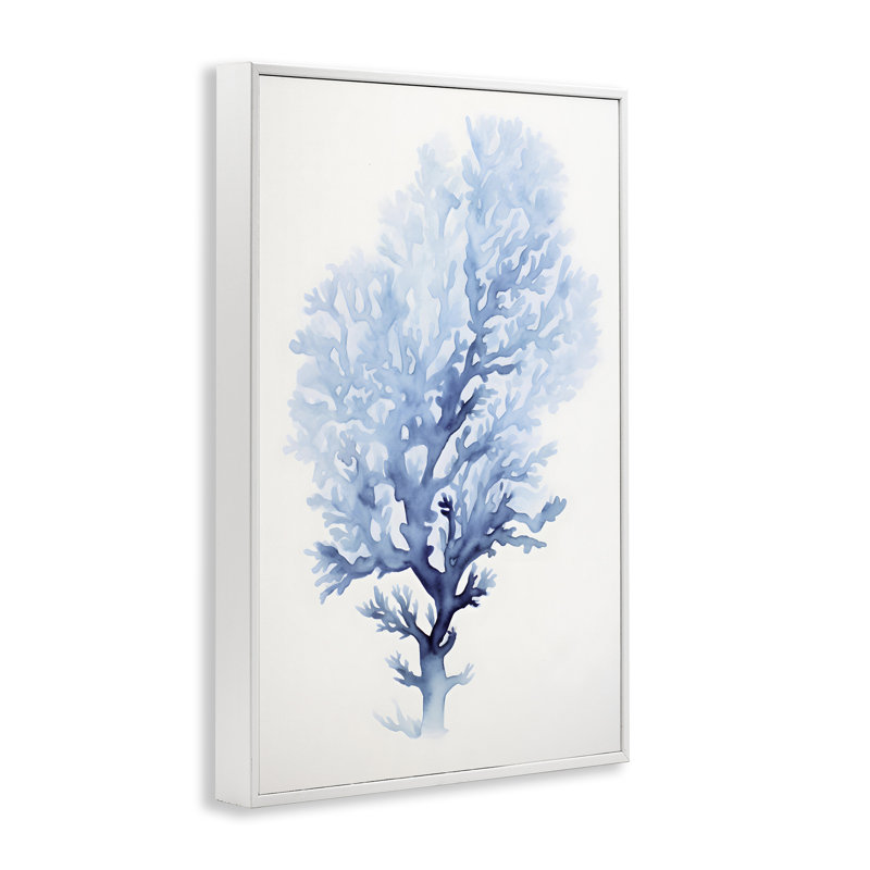 Impression de giclée encadrée noire et bleue par Petal Prints Design, Giclée encadrée blanc bord de mer, H 24 po x l 16 po