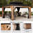15 ft. x 13 ft. Wood Grain Aluminum Double Galvanized Steel Roof Gazebo with Ceiling Hook,Mosquito Netting and Curtains