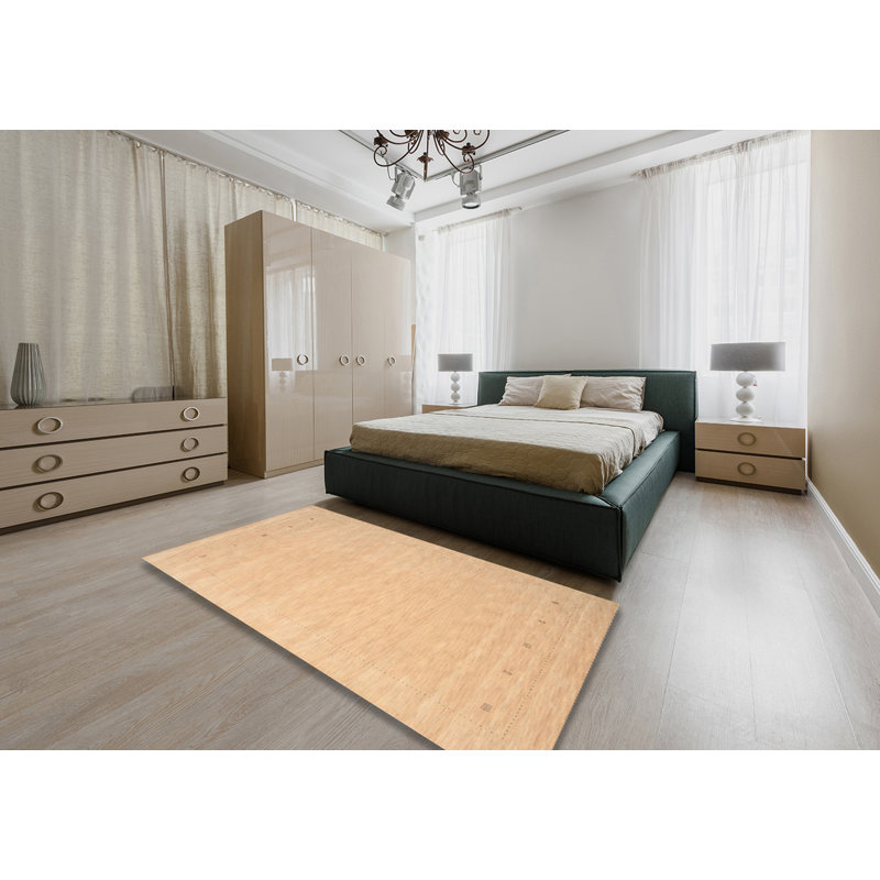 Tapis contemporain pêche, Rectangle 6 pi x 9 pi
