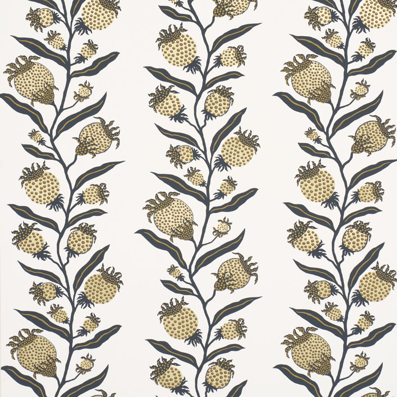 Schumacher x Marian Mcevoy Thistle Vine Wallpaper, Black/Gold