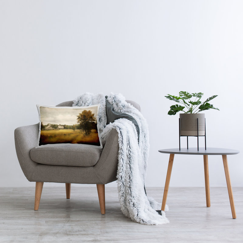 Coussin décoratif Old Country, 1, Paysage brun et nature 2, Rectangle H 14 po x l 20 po