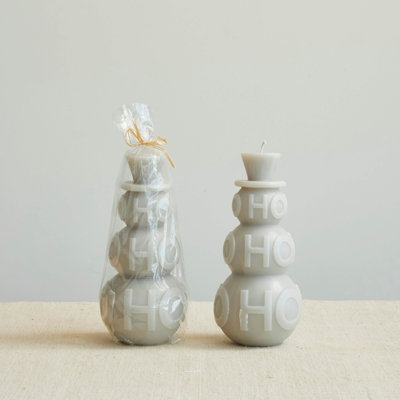 Snowman Holiday Cheer Pillar Candle