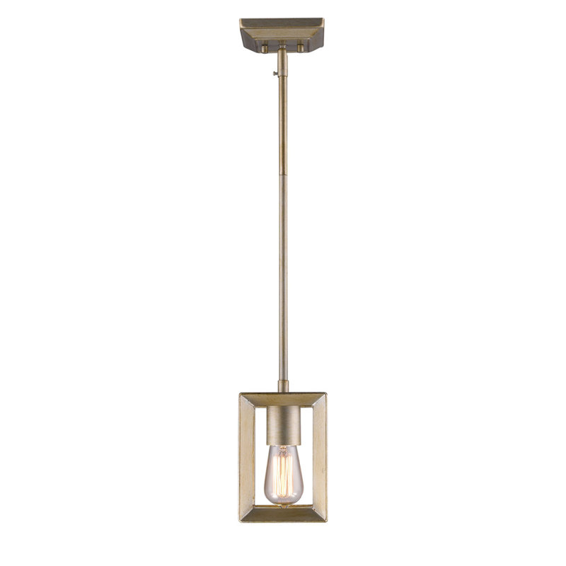 Luminaire suspendu rectangulaire à une lumière Averee, Or blanc