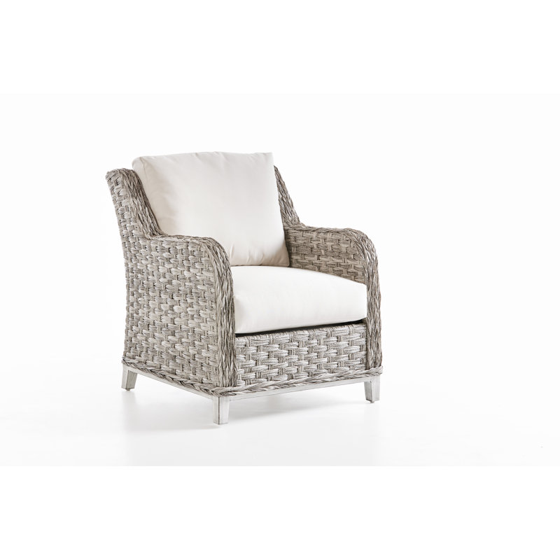 Craut Premium All-Weather Wicker Outdoor Lounge Chair, Cast Oasis Sunbrella® Plainweave, Light Pebble Gray