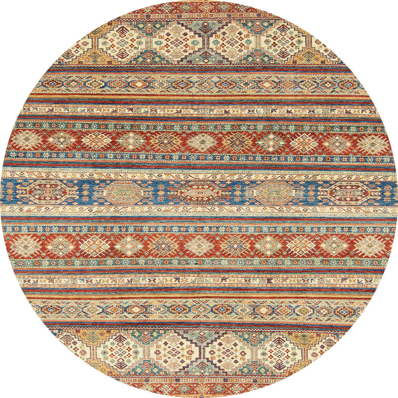 Abstract Indoor Rug, Round 7'
