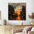 Toile avec cadre flottant or