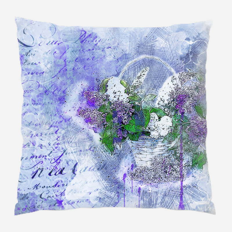 Coussin Flowers, Microsuède, Intérieur