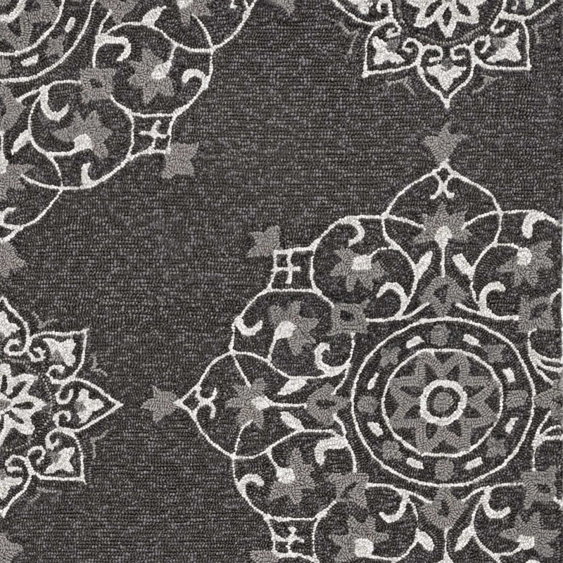 Tapis gris anthracite touffeté à la main Vernie