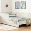 Structure de lit simple tapissier avec 2 tiroirs de rangement, canapé-lit réglable en velours, beige