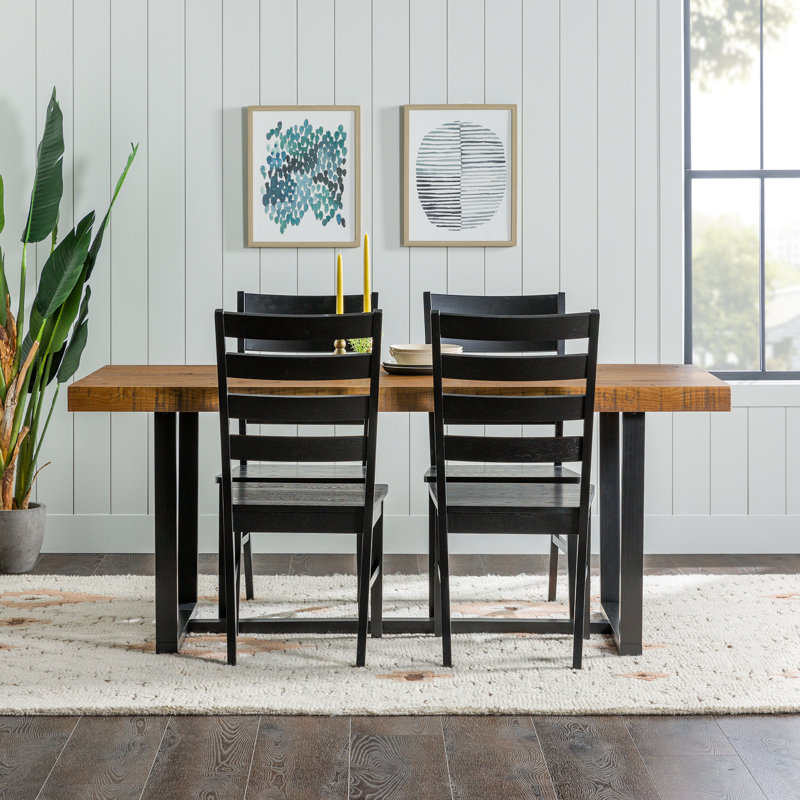 Ensemble repas 7 pièces Amarapal, Chêne rustique, 5 pièces: table, 4 chaises
