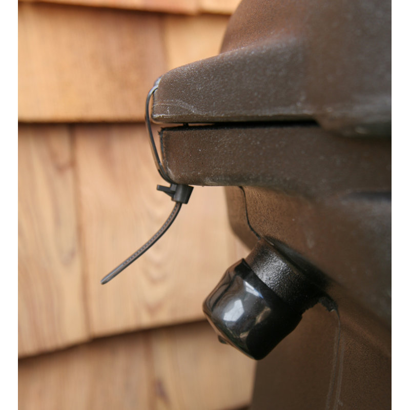 Rain Water Solutions Weather Resistant Plastic Drainable Dual Overflow Rain Barrel and Hose