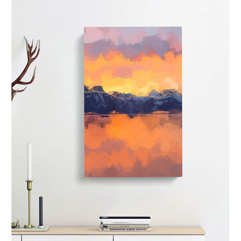 Sunshine Over The Mountains In Abstract - Wrapped Canvas, 50cm H x 35cm W x 3cm D