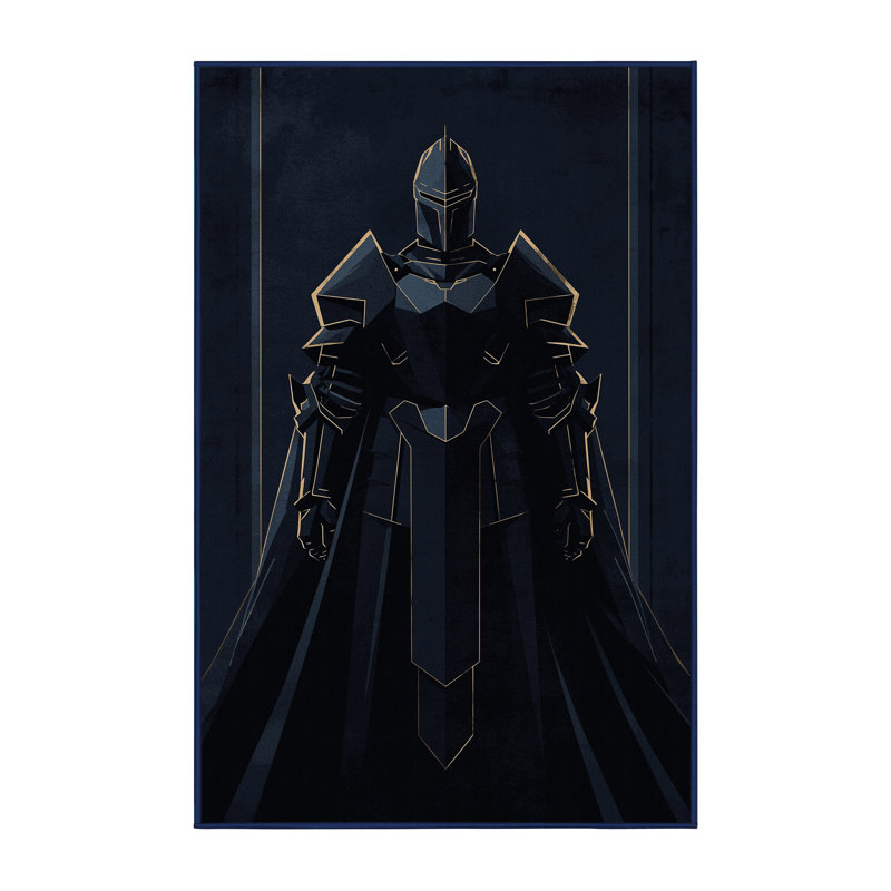 Tapis gris lavable à la machine noir Knight Coalmont, 8 x 12