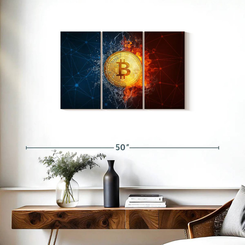 Bitcoin Duality, 20" H x 33" W