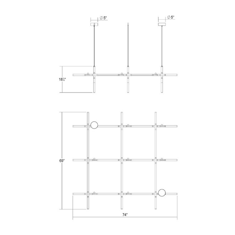 Labyrinth Dimmable LED Modern Linear Chandelier