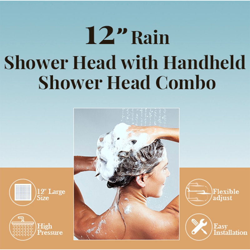 Luxurious Dual Shower Head Combination, Matte Black