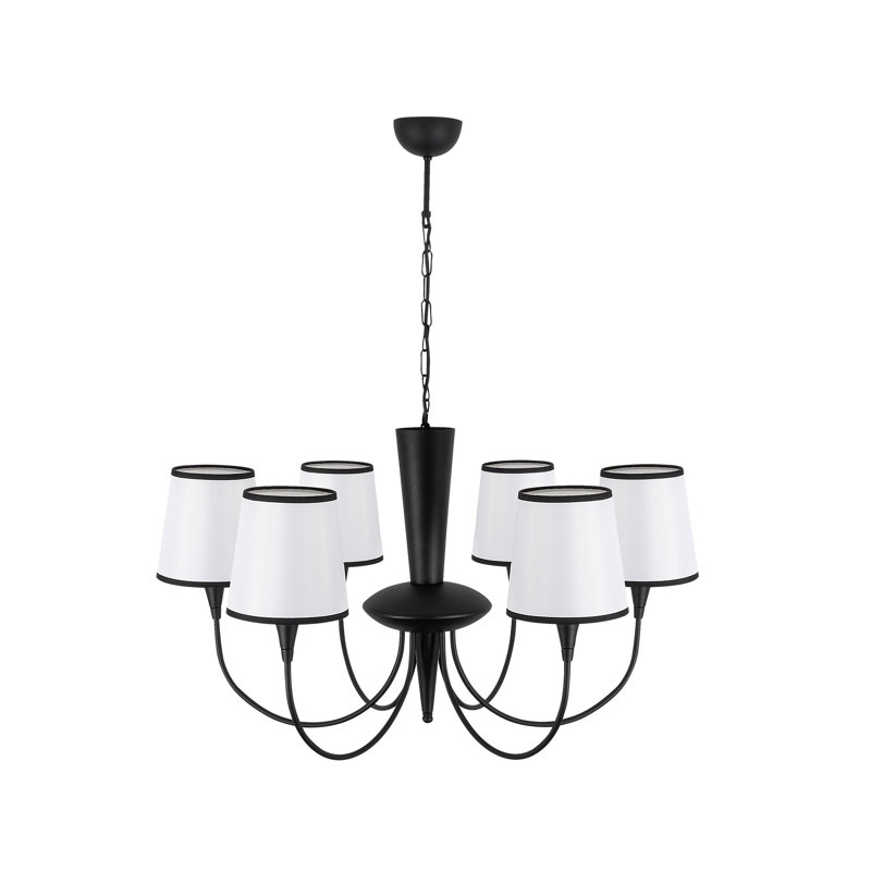 Emmie-Rose 6 - Light Waggon Wheel Chandelier, 75cm H x 75cm W x 85cm D