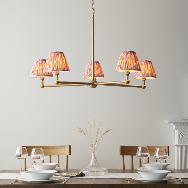 Santiago 5 - Light Waggon Wheel Chandelier, Pink