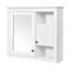 Armoire de salle de bain murale 32 po avec miroir, armoire à pharmacie murale avec 3 tablettes, armoire de rangement avec porte à miroir, blanc