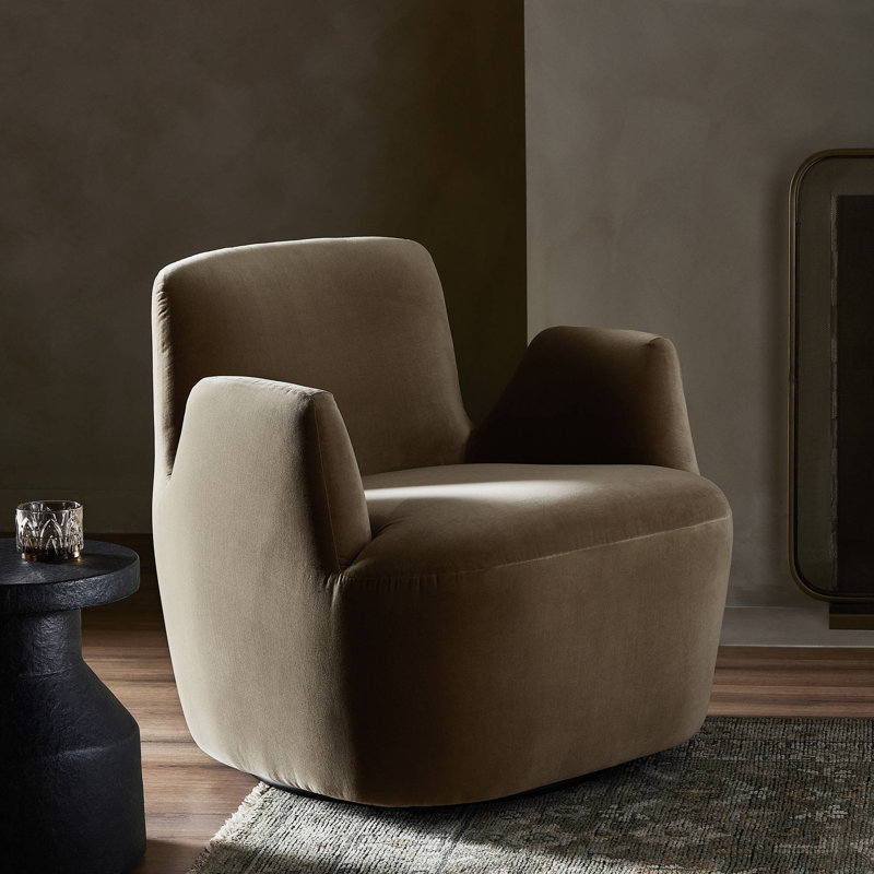 Reed Swivel Armchair, Sapphire Sage Polyester Blend