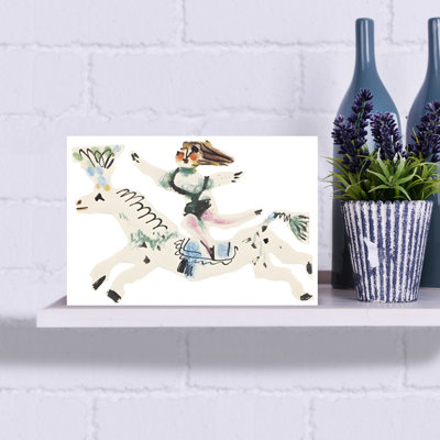 Whimsical Horse Ride Playful Whimsical Contemporary Horse Wall Art Print 1 Piece Wrapped Canvas Wall Art