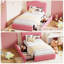 Structure de lit simple pour enfants, tête de lit tapissier en velours, support de lattes en bois, lit plateforme robuste et silencieux, aucun sommier nécessaire, rose