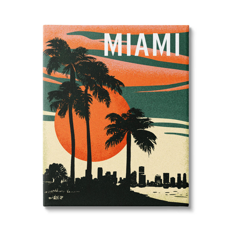 «Tropical Miami Palms Silhouette» par Ziwei Li, H 20 po x l 16 po x P 1,5 po
