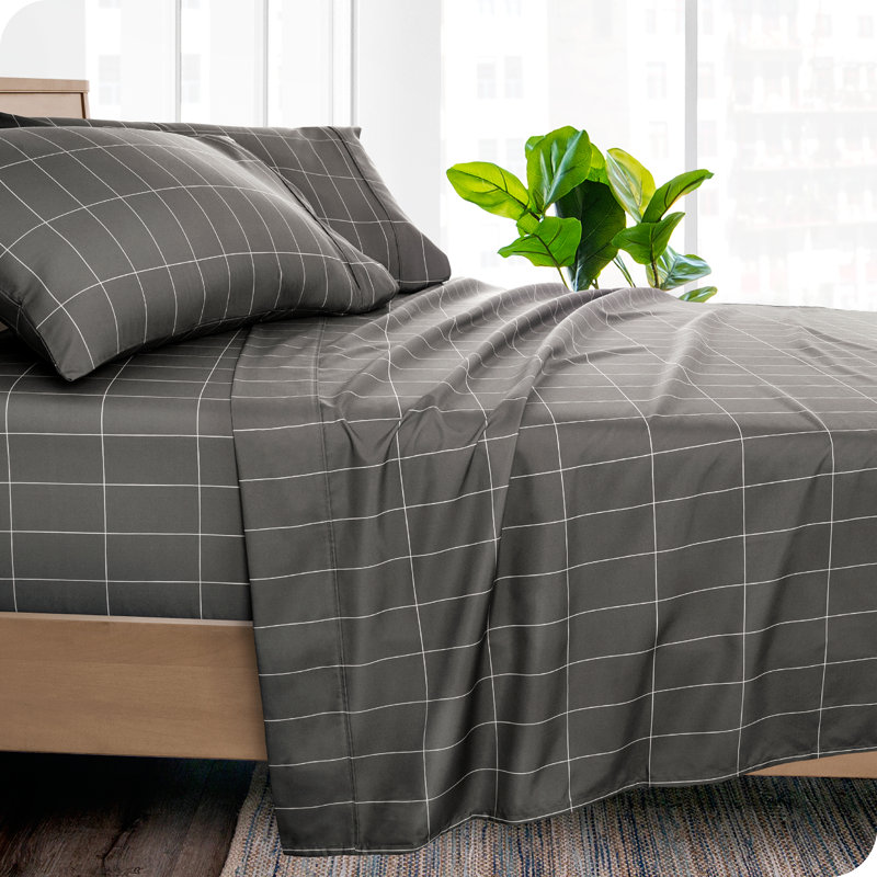 Grid Microfiber Flat Sheet, Twin XL Flat Sheet