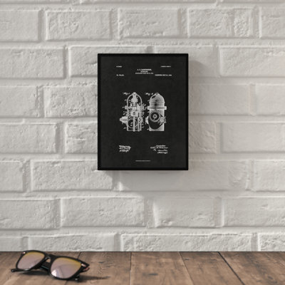 " 1903 Firefighter Hydrant Vintage Patent Artwork "