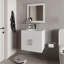 Meuble-lavabo 2 portes flottant blanc avec lavabo et miroir - 21 pouces de haut, 24 de large, panneau de particules, évier spacieux, design 21 x 24 x 17,7 pouces, éclairant la salle de bain, rangement-240580830
