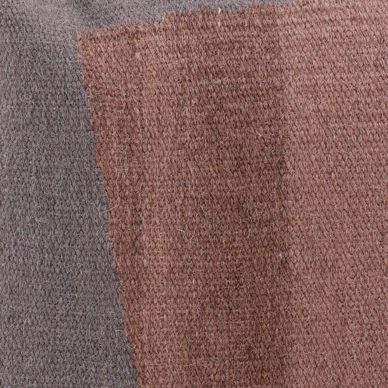  100% Wool Throw Square Ivory/Pink/Gray Pillow Cover & Insert