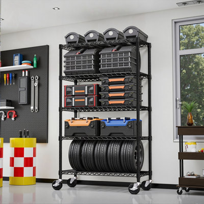 Étagère grillagée à 5 tablettes avec capacité de 1750 lb