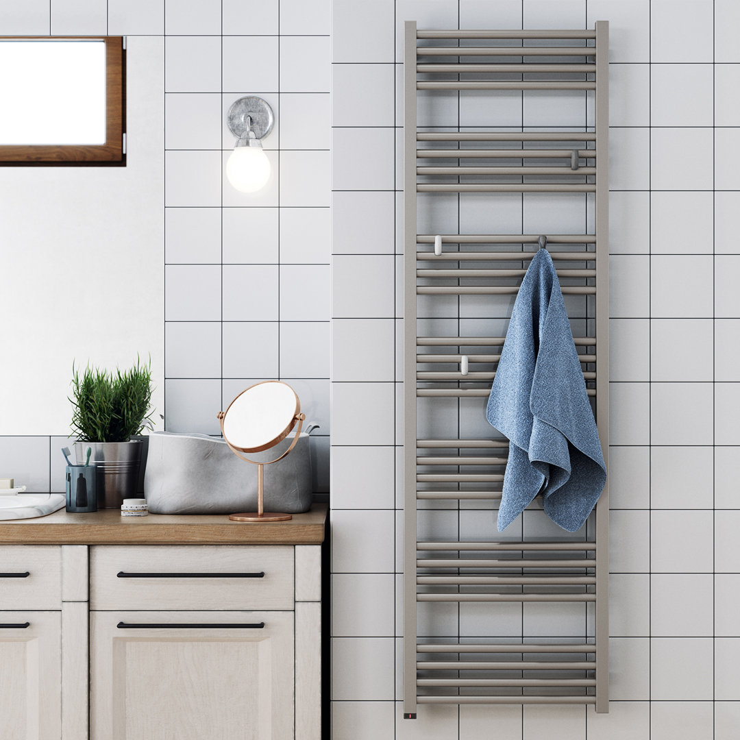 Terma Electric Towel Rail (Hidden Element), Fiona One, 1620h x 480w(mm), 600 watts, Sparkling Gravel - Image 4