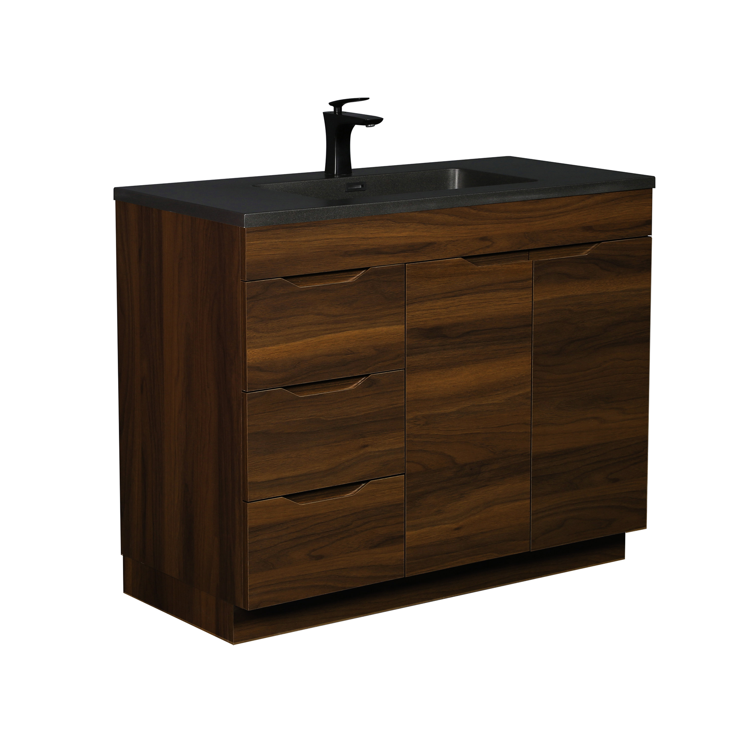 Transitional 40 Inch Vanity Golden Elite Ashby 40-inch W x 19-inch D 2-Door & 3-Drawer Freestanding ...