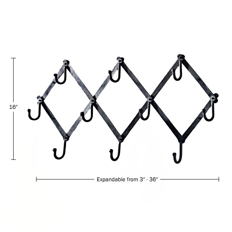 Accordion Wall Coat Hanger, Black