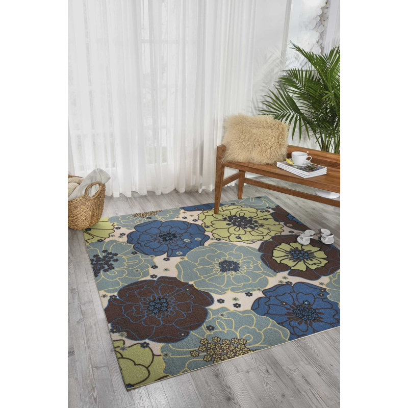 Tapis bleu moderne Dian, Rectangle 10 pi x 13 pi