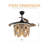 Dayzhane 42 Inch Farmhouse Boho Retractable Ceiling Fan with Light, 6-Speed Wood Beaded Ceiling Fan with Remote Control-1650624917