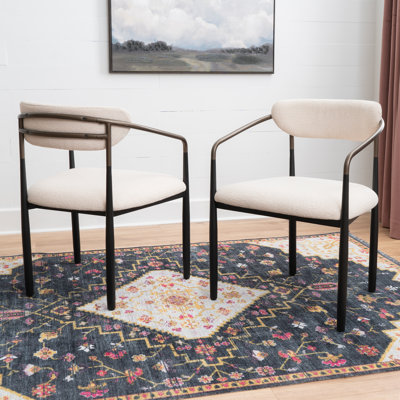 Berkoff Cream Upholstered Dining Chairs Set Of 2